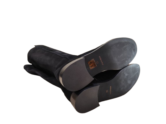 Stivali in camoscio elasticizzato nero - STATUS