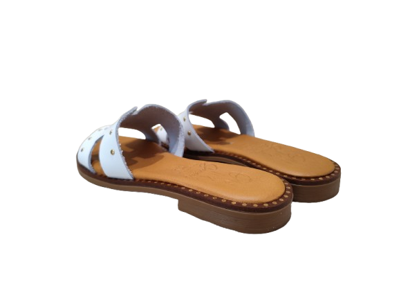 Ciabatte borchie bianco - OH MY SANDALS