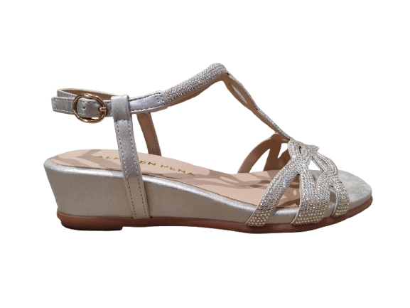 Sandali zeppa Oporto gold - ALMA EN PENA