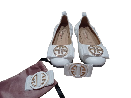 Ballerine doppia fibbia bianco - LA BALLERINA by SONIA RICCI - Castelletti Calzature