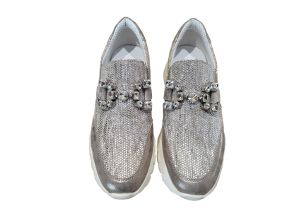 Mocassini slip-on Positano argento - OFFICINE VENETE