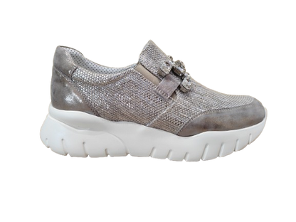 Mocassini slip-on Positano argento - OFFICINE VENETE