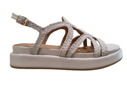 Sandali Bone zeppa beige - G. SORELLI