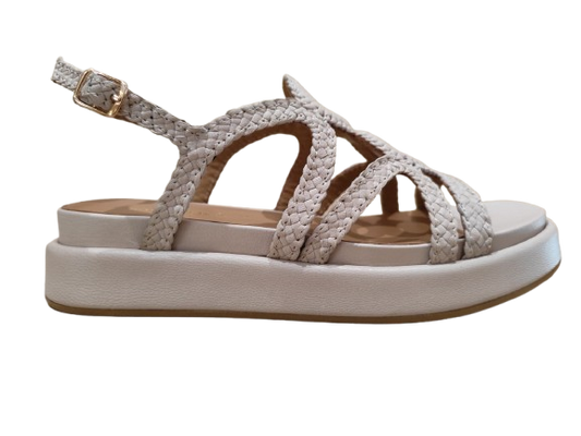 Sandali Bone zeppa beige - G. SORELLI