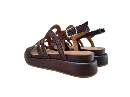Sandali Bone zeppa moro - G. SORELLI