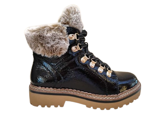 Scarponcini Patent nero - TAMARIS