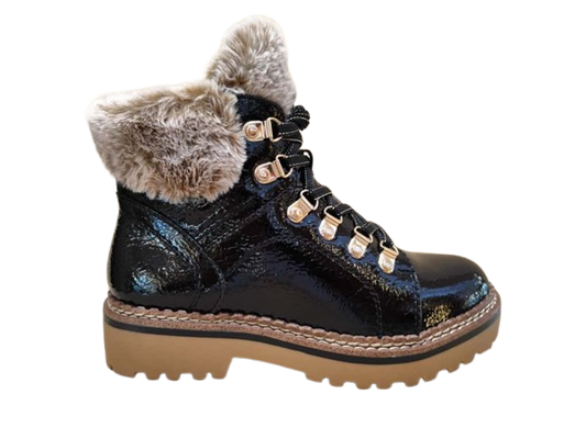 Scarponcini Patent nero - TAMARIS