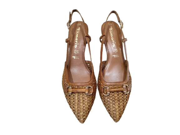 Slingback intreccio cognac - TAMARIS