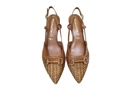 Slingback intreccio cognac - TAMARIS