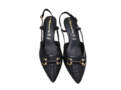 Slingback intreccio black - TAMARIS