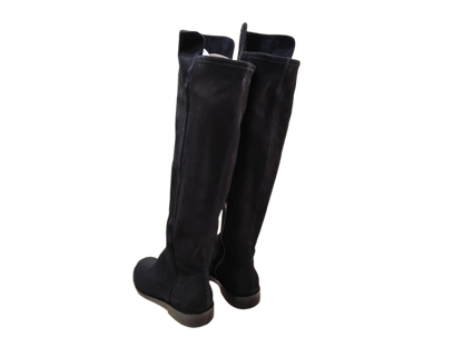 Stivali in camoscio elasticizzato nero - STATUS