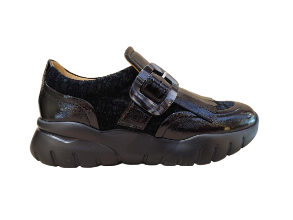 Slip-on fibbia e frangia nero - OFFICINE VENETE