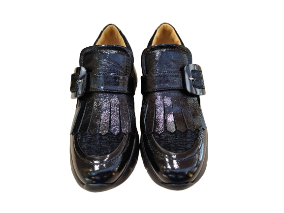 Slip-on fibbia e frangia nero - OFFICINE VENETE