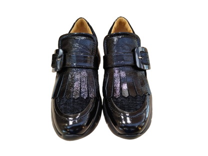 Slip-on fibbia e frangia nero - OFFICINE VENETE