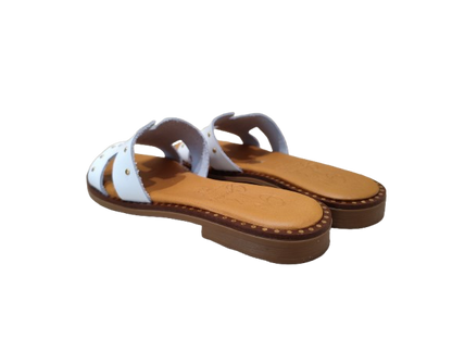 Ciabatte borchie bianco - OH MY SANDALS