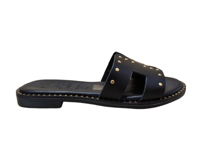 Ciabatte borchie nero - OH MY SANDALS