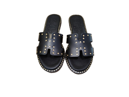 Ciabatte borchie nero - OH MY SANDALS