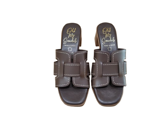 Ciabatte tacco moka - OH MY SANDALS