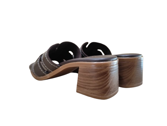 Ciabatte tacco moka - OH MY SANDALS
