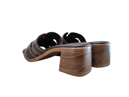 Ciabatte tacco moka - OH MY SANDALS