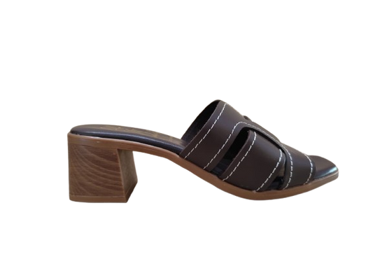 Ciabatte tacco moka - OH MY SANDALS