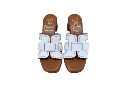 Ciabatte tacco bianco - OH MY SANDALS