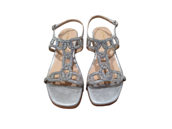 Sandali zeppa Oporto silver - ALMA EN PENA
