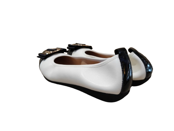 Ballerine doppia fibbia latte/nero - LA BALLERINA by SONIA RICCI