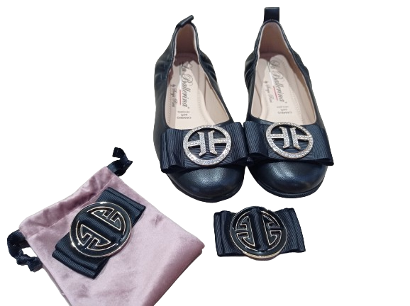 Ballerine doppia fibbia nero - LA BALLERINA by SONIA RICCI
