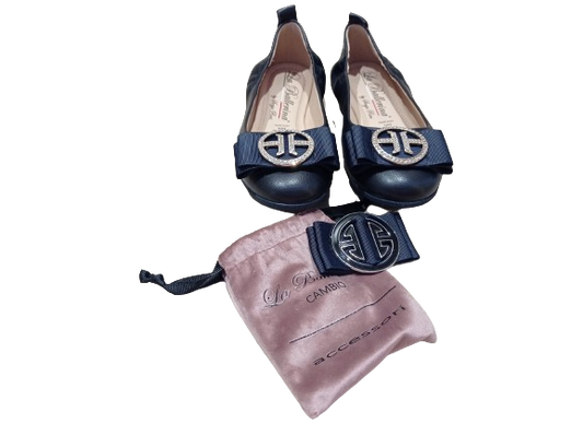 Ballerine doppia fibbia blu - LA BALLERINA by SONIA RICCI