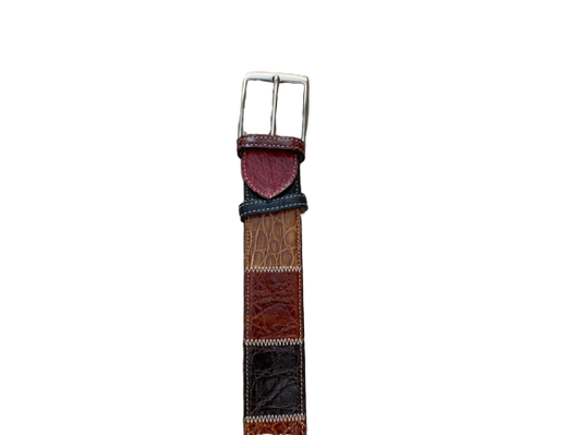 Cintura in coccodrilo multicolor - Castelletti Calzature