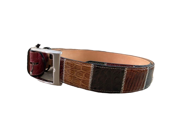 Cintura in coccodrilo multicolor - Castelletti Calzature
