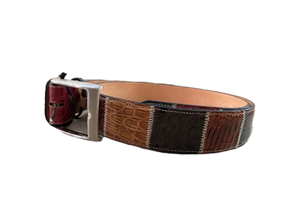 Cintura in coccodrilo multicolor - Castelletti Calzature